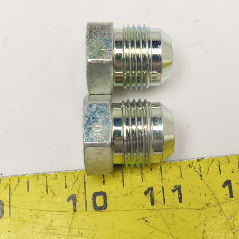 Parker 5/8" JIC 37° Flare Hex Plug 7/8"-18 Thread Zinc Lot Of 2