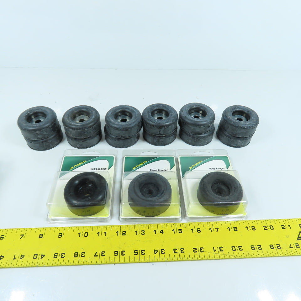 JR Products 10715 Black Rubber Ramp Bumper 2.5" OD x 3/8" Hole x 1" Thick Lot/15