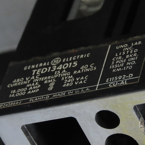 General Electric FVK35EF Style Flex-A-Plug Breaker Bus Plug 15A 480V 3Ph