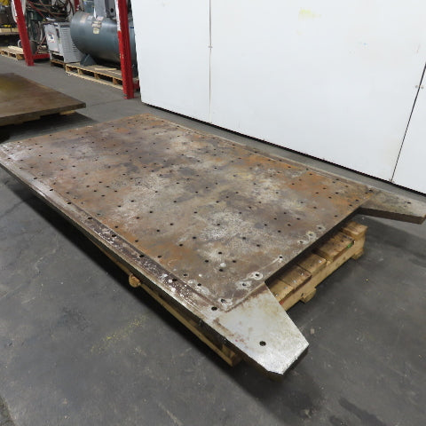94-1/2" x 53-3/4" x 1-3/4" Thick Steel Fabrication Table Top W/Grid Jig