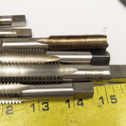 Mixed Lot Plug Bottoming Taps 5/8"-18, 3/4-10, 1/2-20 Lot Of 22