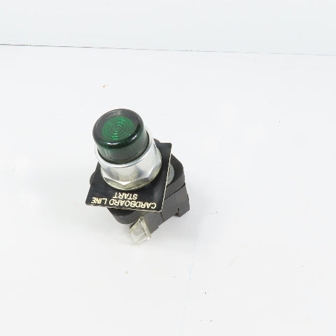 Allen Bradley 800T-QBH2G Green Momentary Contact Push Button 12-130V W/ 800T-XA
