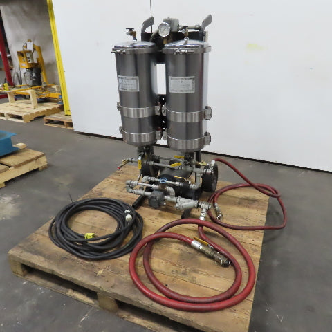 USPI 87D Dual Canister Portable Oil Filtration System 1HP 115/230V 1PH W/ Lines
