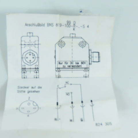 Balluff 819-X512-100-D-12-S4 Mechanical Limit Switch NEW