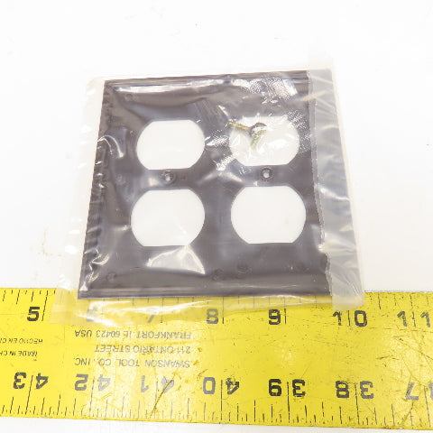 Hubbell P82X Brown Smooth Nylon 2 Gang Receptacle Cover Plate Lot Of 20