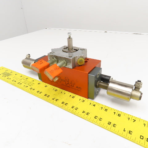 Meto-Fer Pneumatic Rotary Actuator Indexer 0-180° 12mm Shaft W/ Oil Cushion