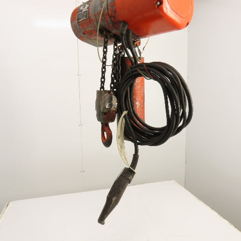 CM Lodestar Model H 1 Ton 2000LB Electric Chain Hoist 15' Lift 8FPM 230/460V 3PH