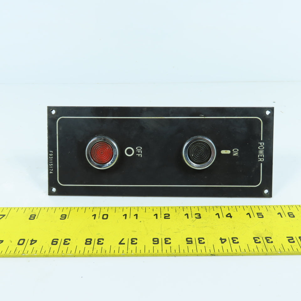 Miyano JNC 45 F93115174 CNC Lathe Power On & Off Control Switch Panel