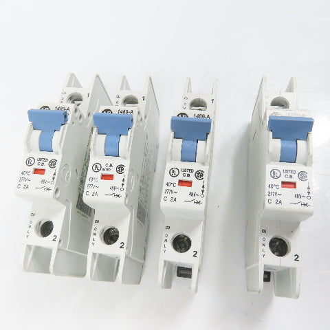 Allen Bradley 1489-A1C020 Ser A 2A Single 1 Pole Circuit Breaker Lot Of 4