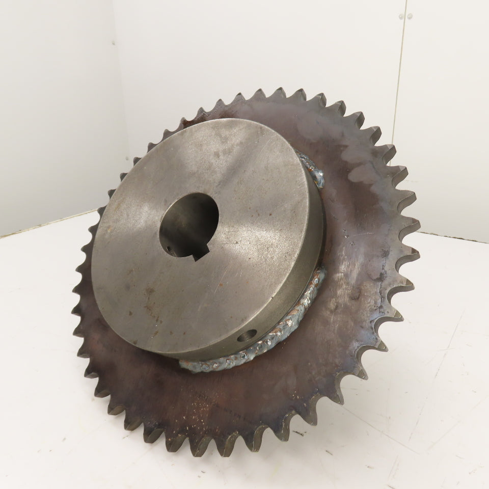 80A45 45-Tooth A-Plate Roller Chain Tension Slip Sprocket 2.5" Bore 1" Pitch