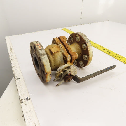 Kace 2-300 WCB 2" Flanged Cast Iron Manual Ball Valve 6-1/2" OD 8-3/8" OAL