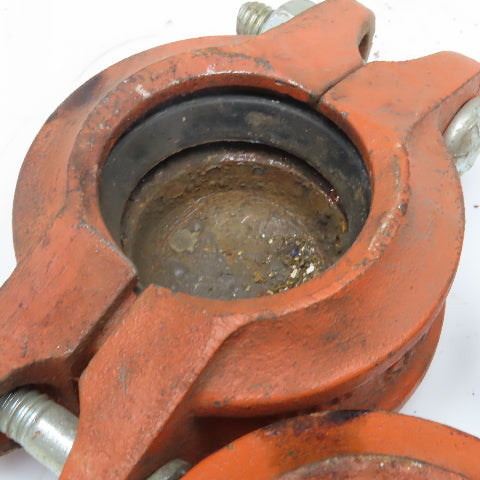 SPF 1-1/2" Grooved Sprinkler Pipe End Clamp W/ Caps Gaskets Lot Of 3