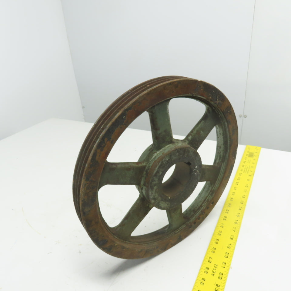 Browning 14" OD x 1-1/2" Wide 3 Groove V-Belt Pulley 2-3/4" Bore