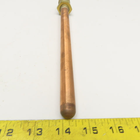 5/8" x 9" Copper Thermowell Bulkhead For 3/8"OD Or Smaller Thermostat