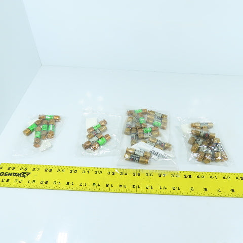 Fusetron FRN-R- 2A, 5A, 8A, 15A Dual Element Time Delay Fuses 600VAC Lot Of 33