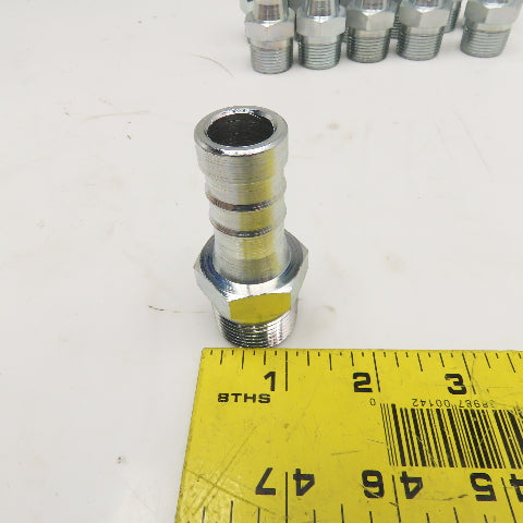 1/2" NPT Male x 3/4" ID Hose Barb Fitting Zinc Plated Lot Of 12