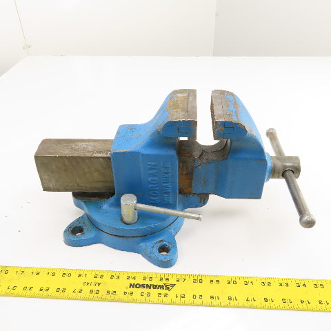 Morgan 4" Jaws x 8" Open Heavy Duty Swivel Base Bench Vise USA Made