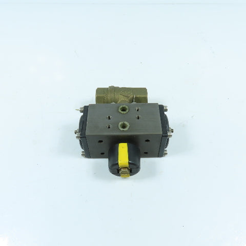 DyneQuip DynaMatic AP0303DA 6CX04 1/2" Air Actuated Brass Ball Valve 140PSI Max