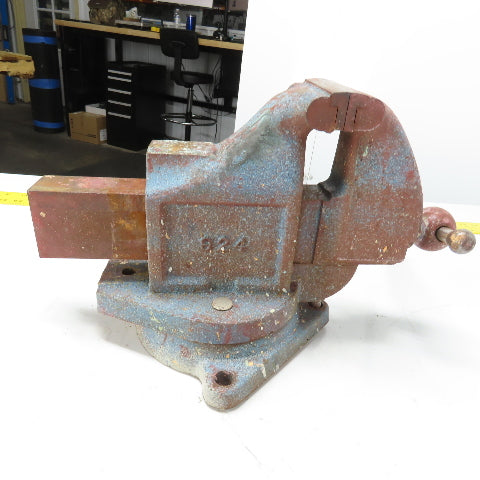 LS Starrett 924 Athol 4" Wide x 6" Open Swivel Base Bench Mount Machinists Vise