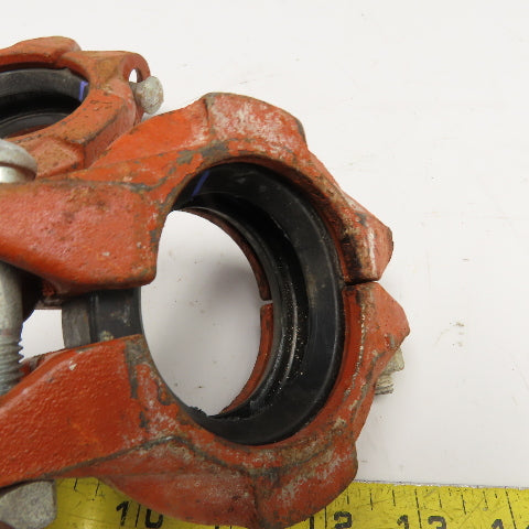 Gruvlok Fig. 7000 2" Ductile Iron Rigid Pipe Coupling Purple Seal Lot Of 2