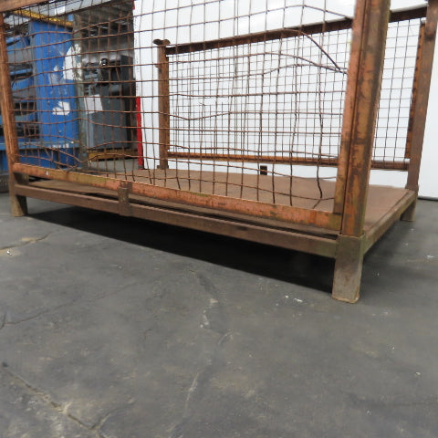 72" x 48" x 43" Tall Stackable Metal Container Crate Bin 2-Sided
