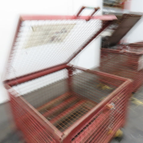 39-1/2"x 39-1/2"x 21" H Inside Enclosed Lockable Metal Cage Container Tote Crate