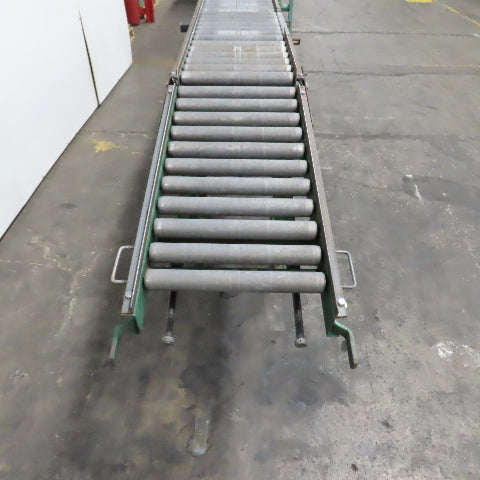 18" x 130" Spring Loaded Double Gate Gravity Roller Conveyor 16" BF 3" Centers