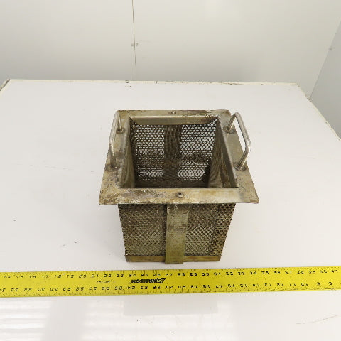 8" x 8-3/4" x 9" Deep Stainless Coolant Chip Filter Parts Cleaning Dip Basket