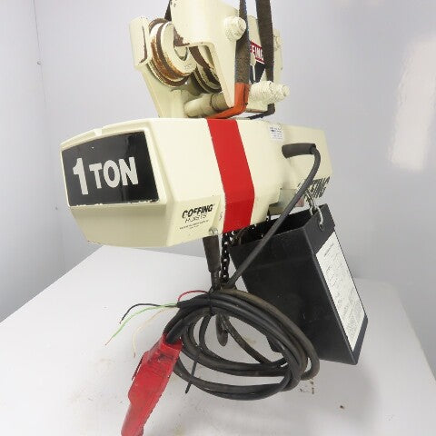Coffing EC.2016.7 1 Ton 2000LBS Electric Chain Hoist 15' Lift 16FPM 208V 3Ph