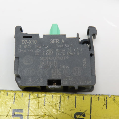 Sprecher + Schuh D7M-F2MX10 N.O. Contact Black Push Button Kit 22mm Lot Of 2