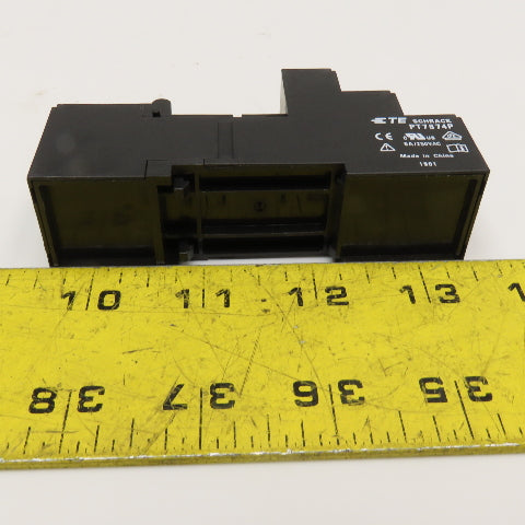 Schrack PT7874P 4 Pole Relay Socket 6A 250V DIN Rail Mount