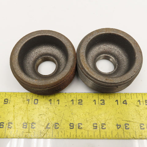 Anvil 2-1/2" x 3/4" NPT Malleable Black Iron Pipe Reducer Bushing Lot Of 2