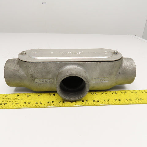 O-Z Gedney T-200 2" Malleable Iron TEE Conduit Body W/ Cover Seal