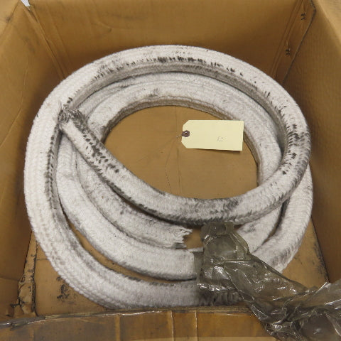 Square Ceramic Fiber Braid Rope W/ Glass Insert 13' L 1-1/2" Thick