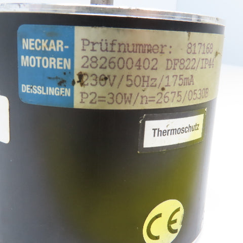 Necker 282600402 DF822/IP44 230V 50Hz 175mA 8mm Shaft AC Motor