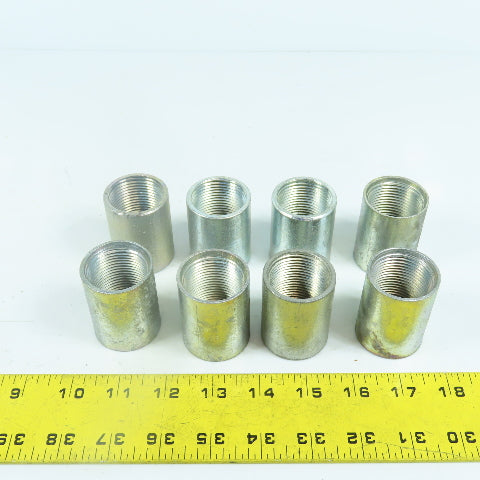 1" x 1" NPT Galvanized Iron Pipe Rigid Conduit Coupling 2" Long Lot Of 8