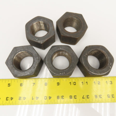 EMP 1-1/2"-12 Hex Nut 2H Grade Heavy Duty Black Oxide Lot Of 5