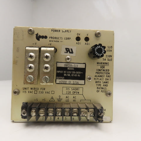Todd SW28-13 Power Supply 97-133 195-265V +28V Output
