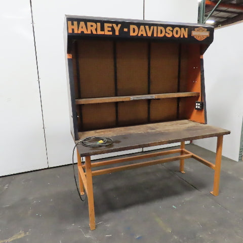 72x36x 36" H Butcher Block Top Work Bench Table & Pegboard Harley-Davidson Theme