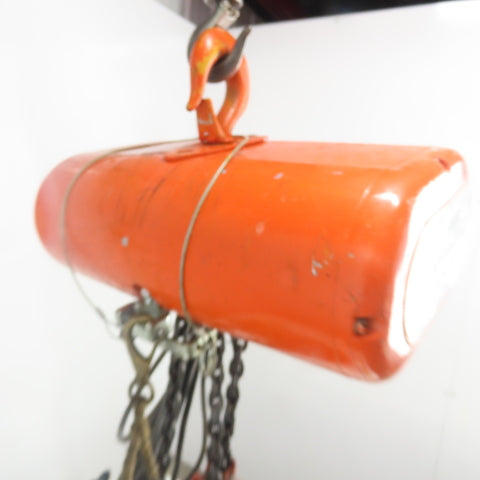 CM Model R 2 Ton 4000LB Electric Chain Hoist 20' Lift 8FPM 240/480V 3Ph 1HP