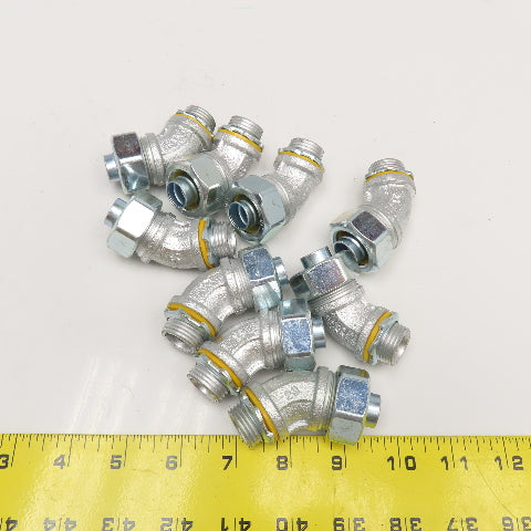 Crouse Hinds 1/2" Liquid Tight Flexible Metal Conduit Elbow 45° Lot Of 9