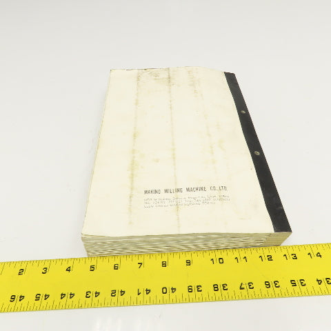 Makino FNC 106-A 1VN 10B Vertical Machining Center Blueprint Parts Catalog