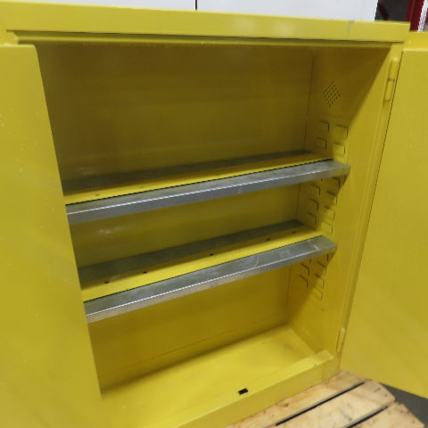 Global 20 Gallon 2-Shelf Flammable Liquid Storage Cabinet 34-1/2"x 12-1/2" x 44"