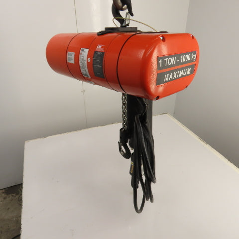 CM Lodestar Model L 1 Ton 2000LB Electric Chain Hoist 230/460V 20' Lift 16FPM