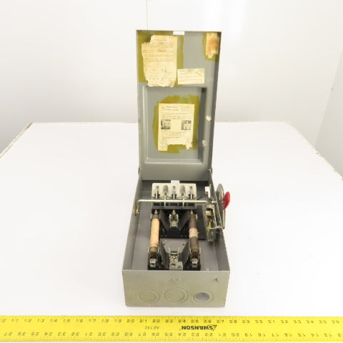 Westinghouse RHF-361 30A 3-Pole Fusible Safety Disconnect Switch 600VAC 20HP