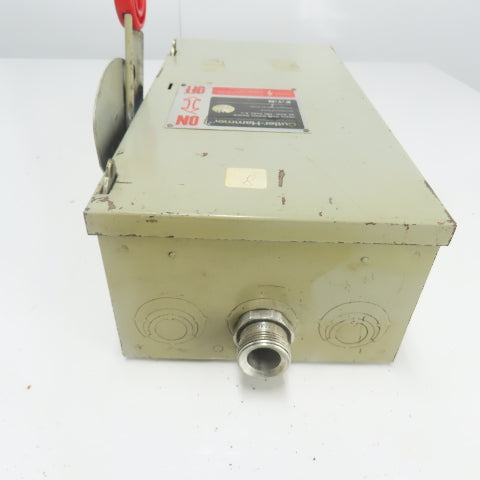 Cutler Hammer DH362FGK 60A Fusible Heavy Duty Safety Disconnect Switch 600VAC