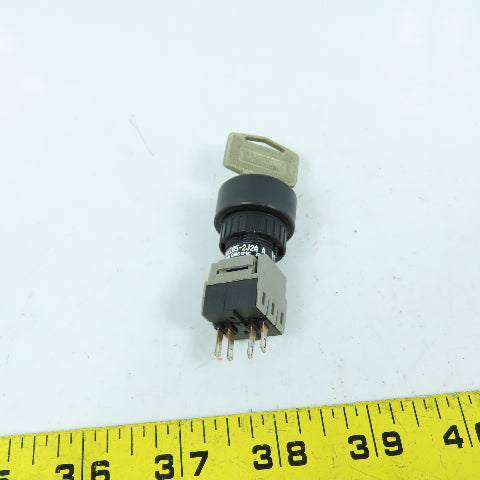 Fuji AH165-2J2A 2-Position Keyed Selector Switch 250V 5A W/ Key