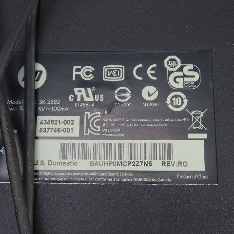 HP & Logitech Corded Keyboards SK-2880, KU-0316, Y-U0009, SK-28852 Lot of 4