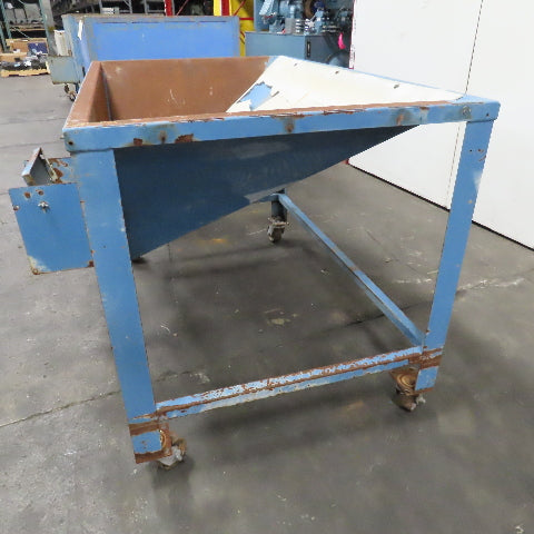 60" x 36" x 22" Deep Funnel Dry Bulk Material Feed Hopper On Castors Needs Work