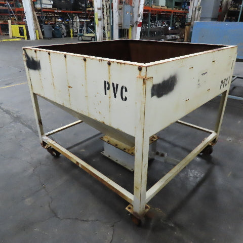NBE 47" x 47" x 32" Deep Rolling Bulk Dry Material Storage Feed Hopper